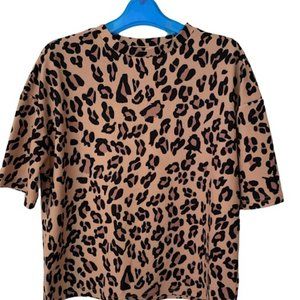 Women's Leopard Print Short Sleeve Shirt